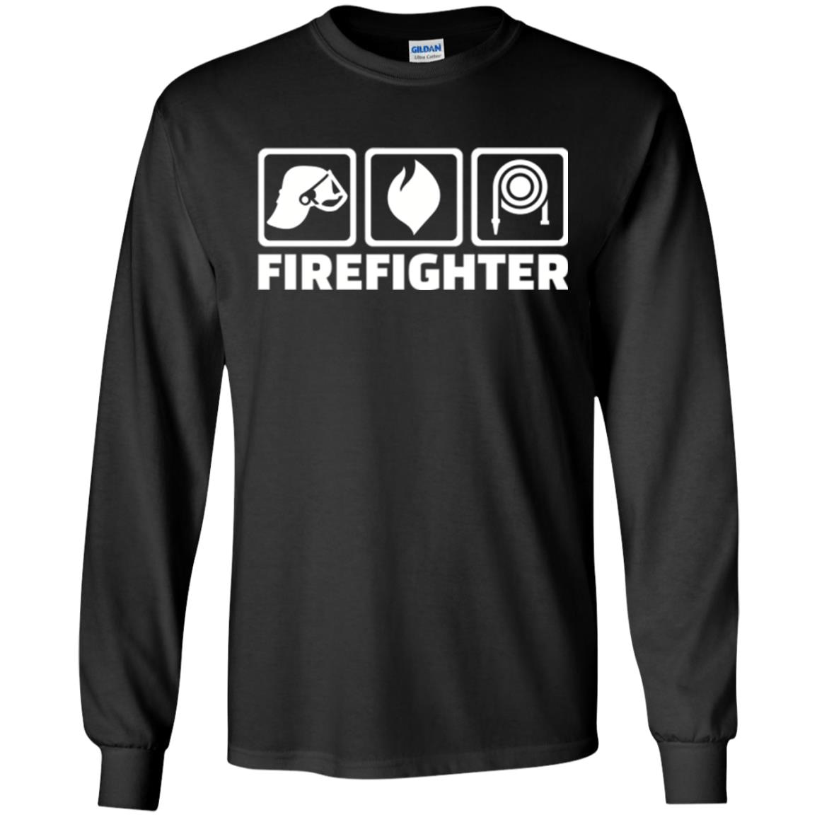 Inktee Store - Firefighter Logo Brave Fireman Long Sleeve T-Shirt Image