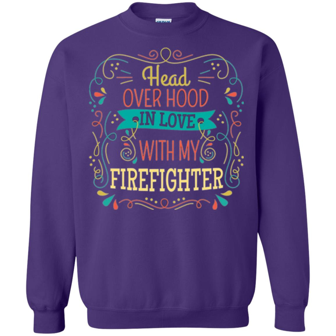 Inktee Store - Firefighter Wifegirlfriend Long Sleeve - Head Over Hood Sweatshirt Image