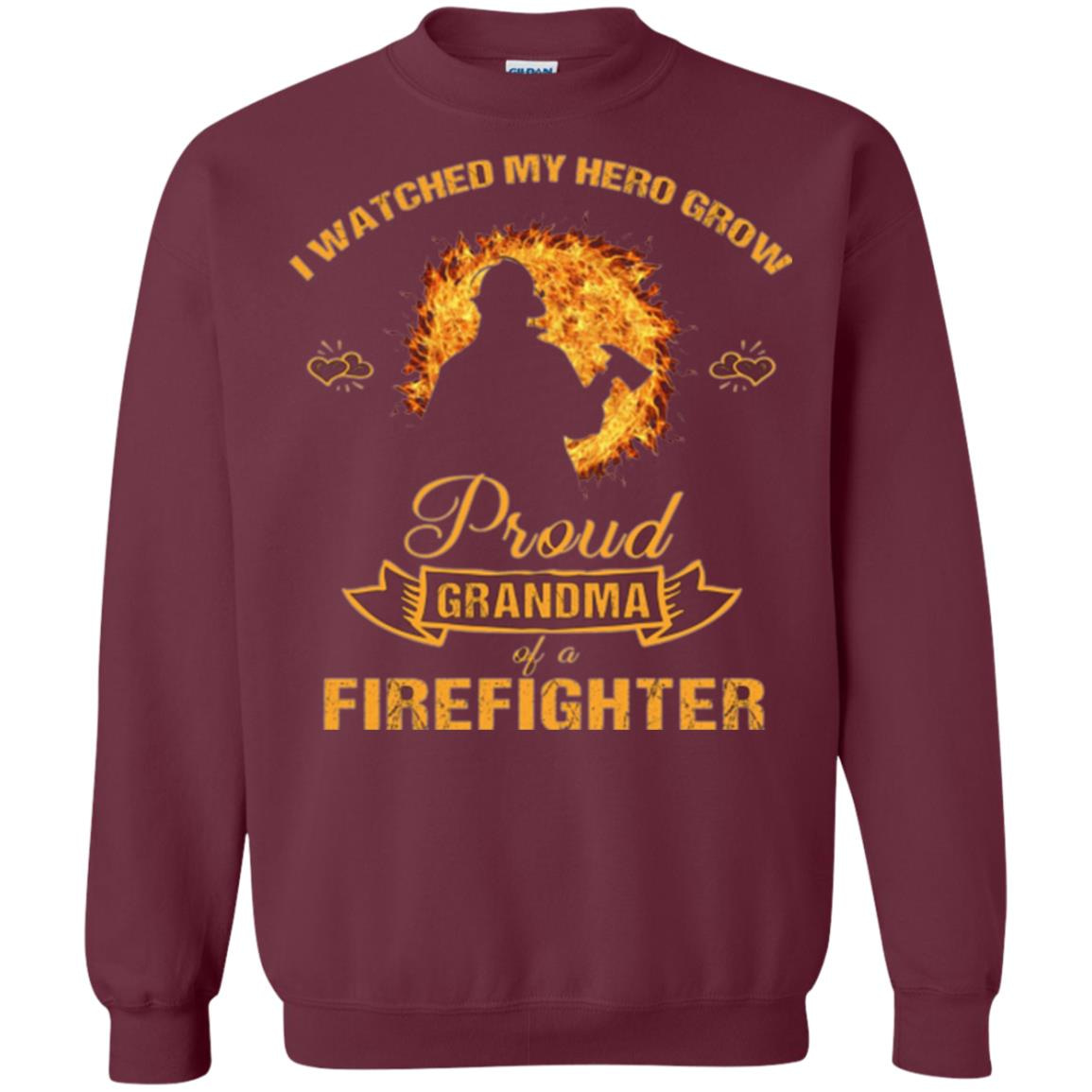 Inktee Store - Firefighter Grandma - I Watched My Hero Grow Sweatshirt Image