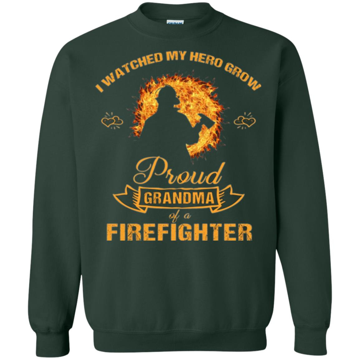 Inktee Store - Firefighter Grandma - I Watched My Hero Grow Sweatshirt Image