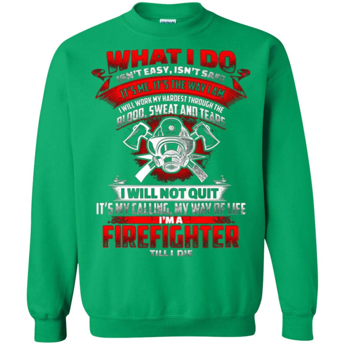 Inktee Store - Blood Sweat Tears Fun Firefighters Firefighting Back Sweatshirt Image