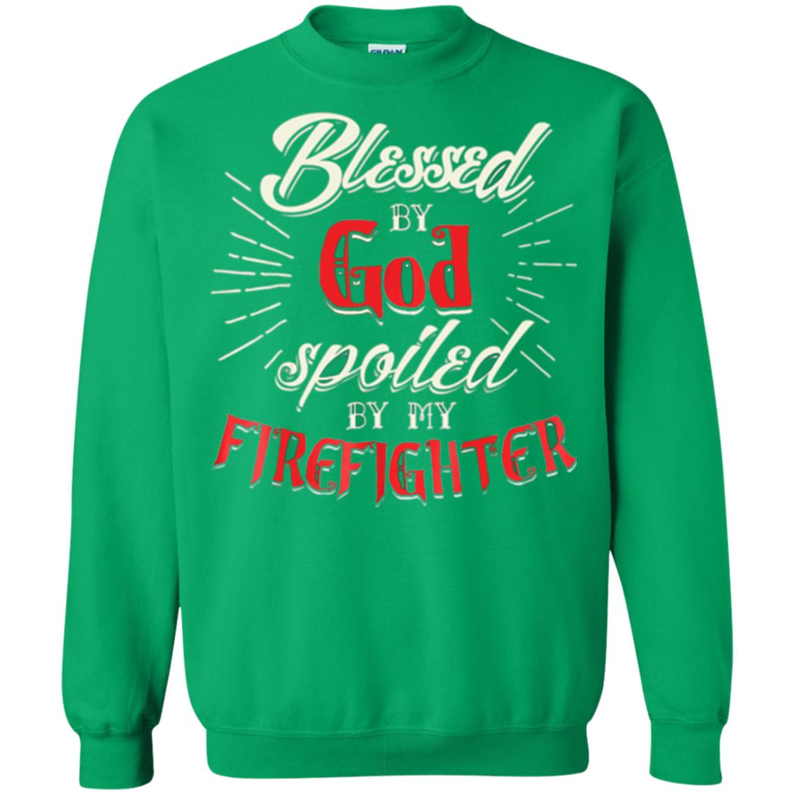 Inktee Store - Blessed By God Spoiled By My Firefighter Wife Gifts Sweatshirt Image