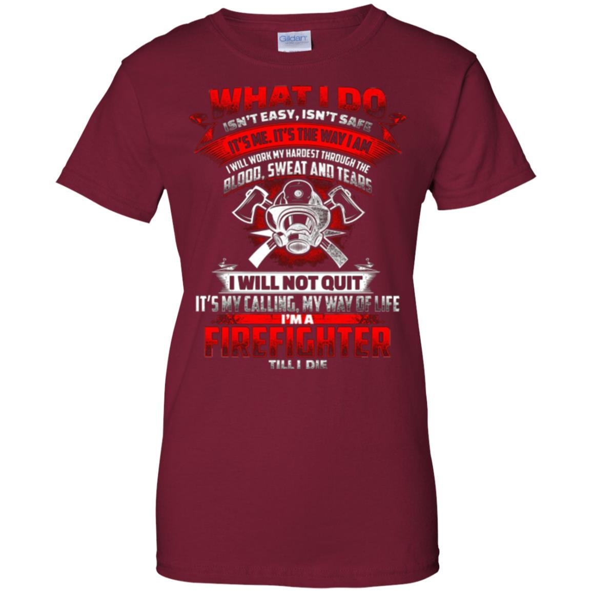 Inktee Store - Blood Sweat Tears Fun Firefighters Firefighting Back Women’s T-Shirt Image