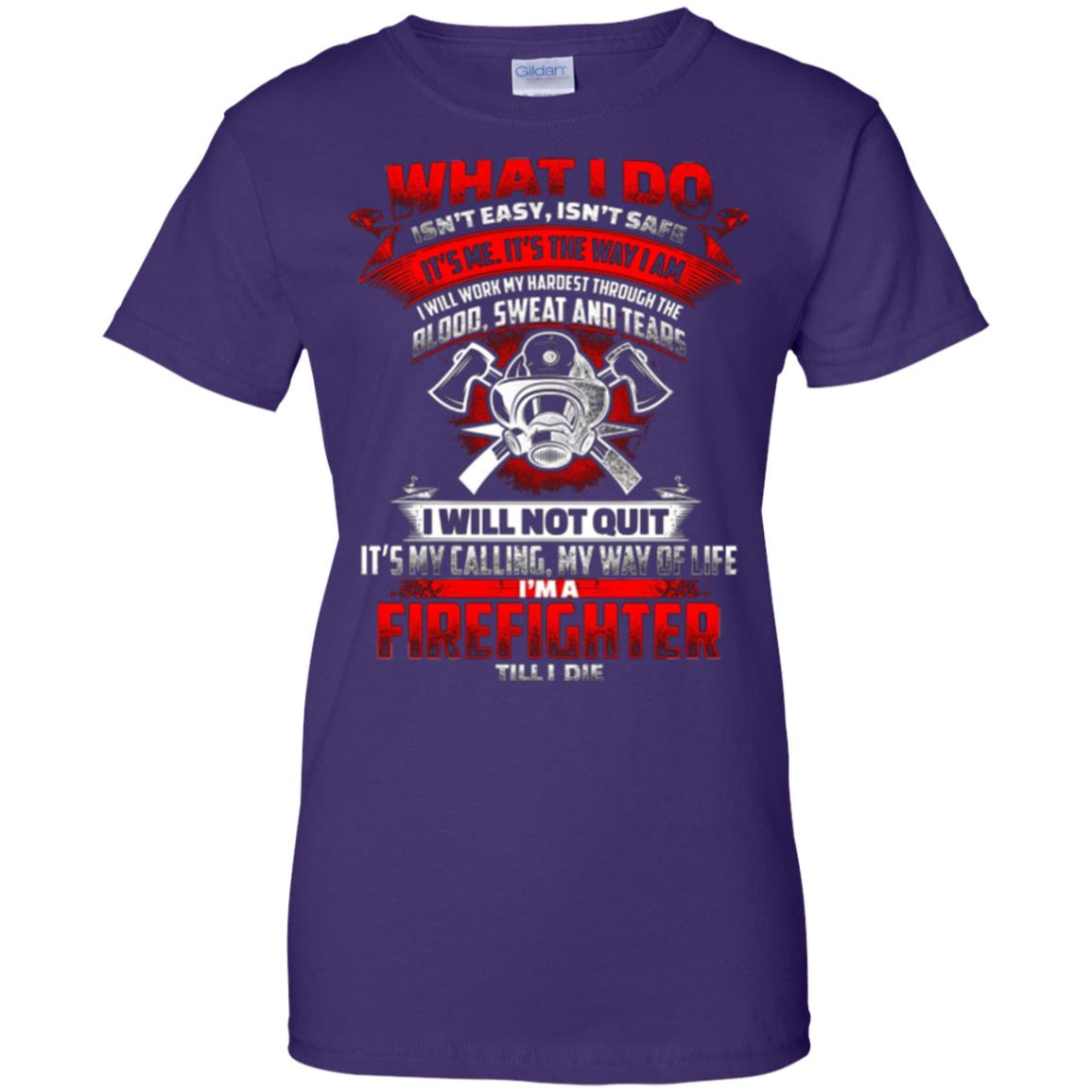 Inktee Store - Blood Sweat Tears Fun Firefighters Firefighting Back Women’s T-Shirt Image
