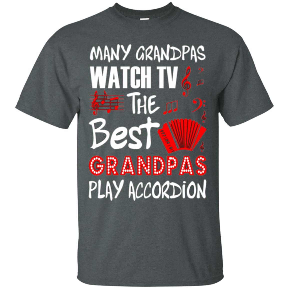Inktee Store - Many Grandpas Watch Tv Best Play Accordion Music Men’s T-Shirt Image