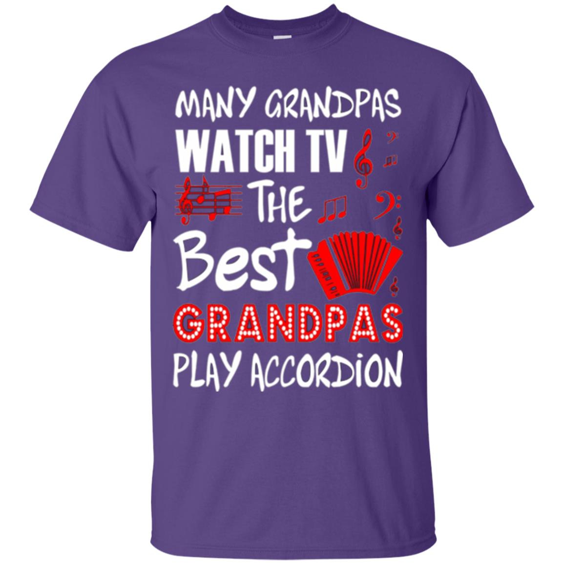 Inktee Store - Many Grandpas Watch Tv Best Play Accordion Music Men’s T-Shirt Image