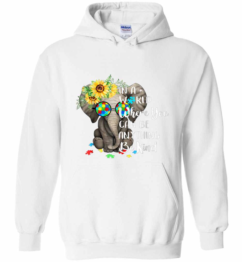 Inktee Store - In A World Where You Can Be Anything Be Kind Autism Hoodies Image