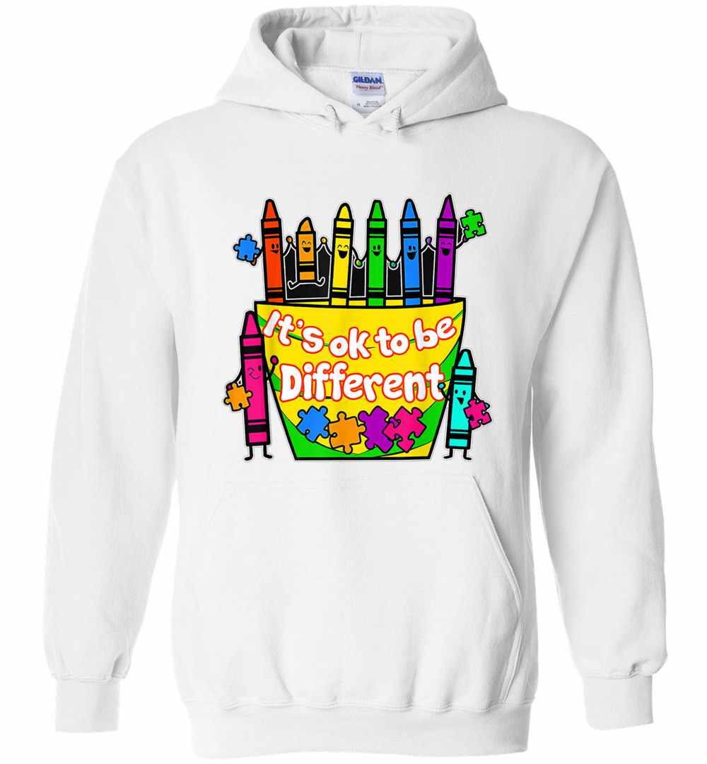 Inktee Store - It'S Ok To Be Different - Autism Awareness Crayons Hoodies Image