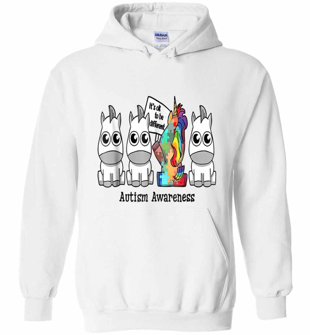 Inktee Store - It'S Ok To Be Different Autism Awareness Unicorn Hoodies Image