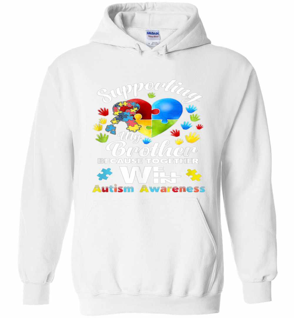 Inktee Store - Supporting My Brother Puzzle Autism Awareness Month Hoodies Image