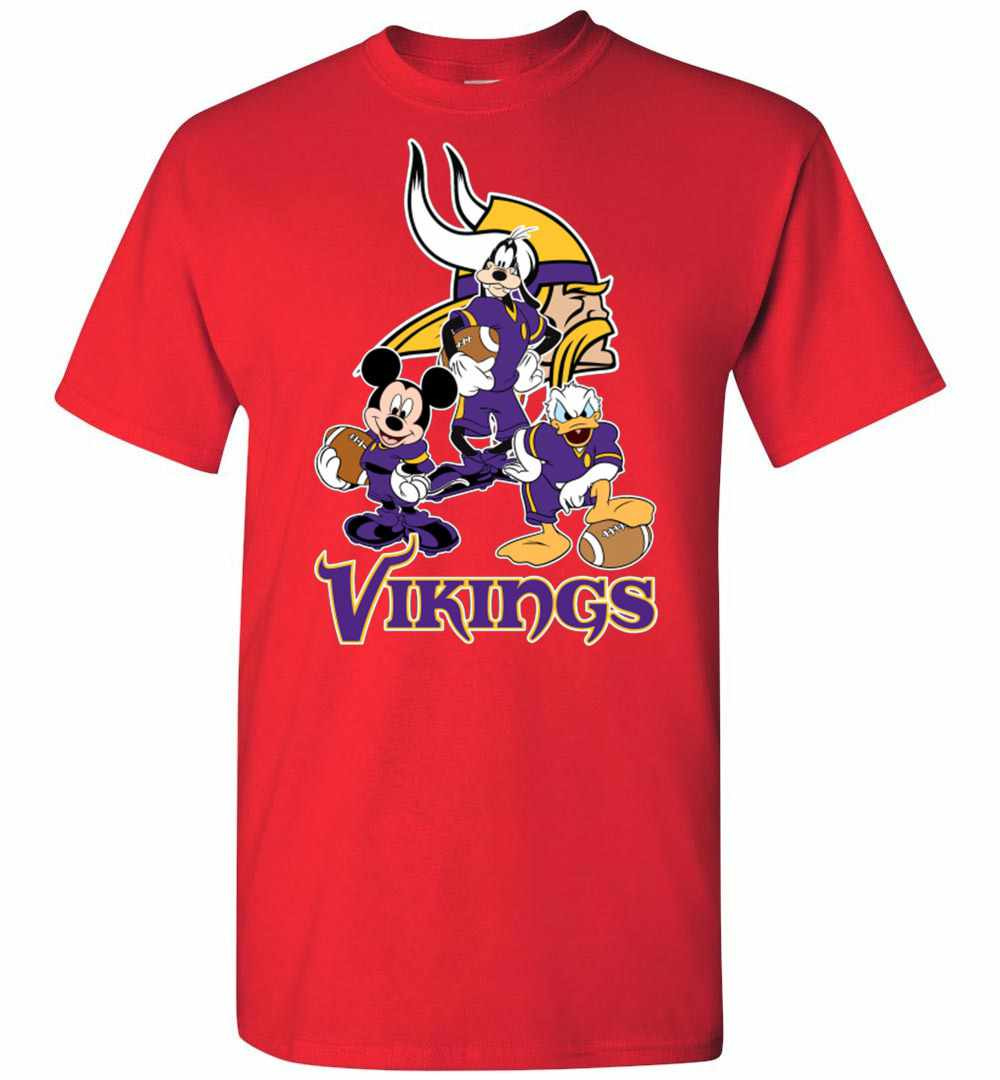 Inktee Store - Mickey Donald Goofy The Three Minnesota Vikings Football Men'S T-Shirt Image