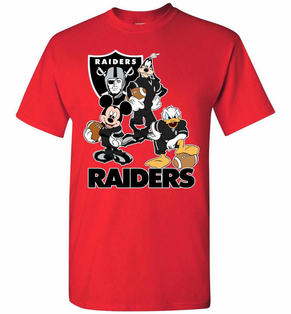 Inktee Store - Mickey Donald Goofy The Three Oakland Raiders Football Men'S T-Shirt Image