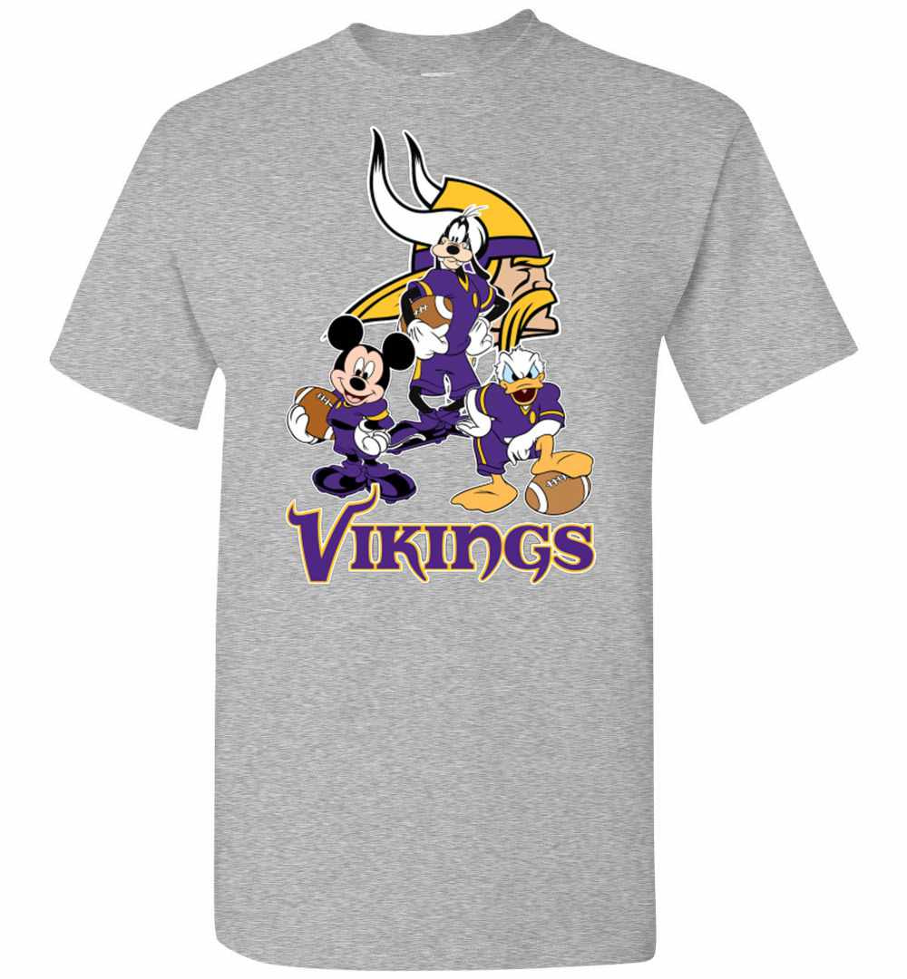 Inktee Store - Mickey Donald Goofy The Three Minnesota Vikings Football Men'S T-Shirt Image