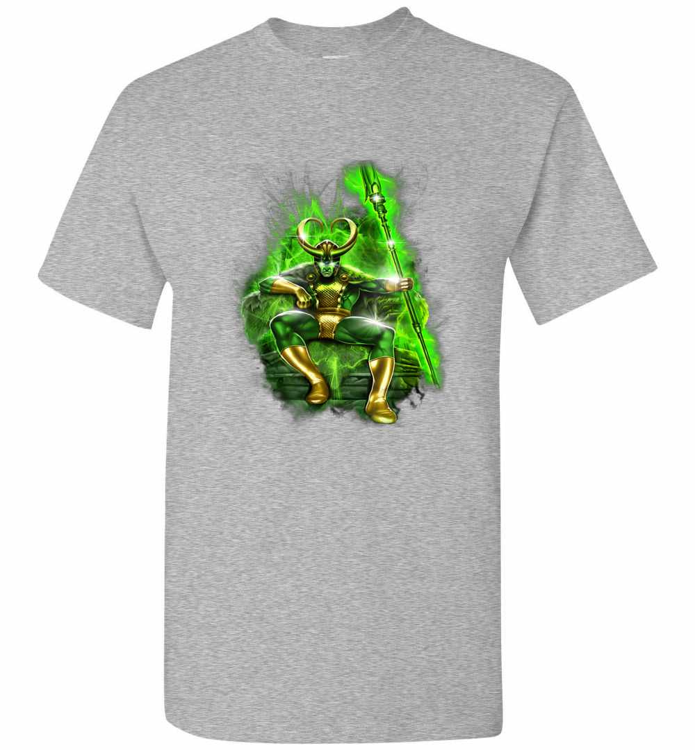 Inktee Store - Marvel Loki Brooding Throne Graphic Men'S T-Shirt Image