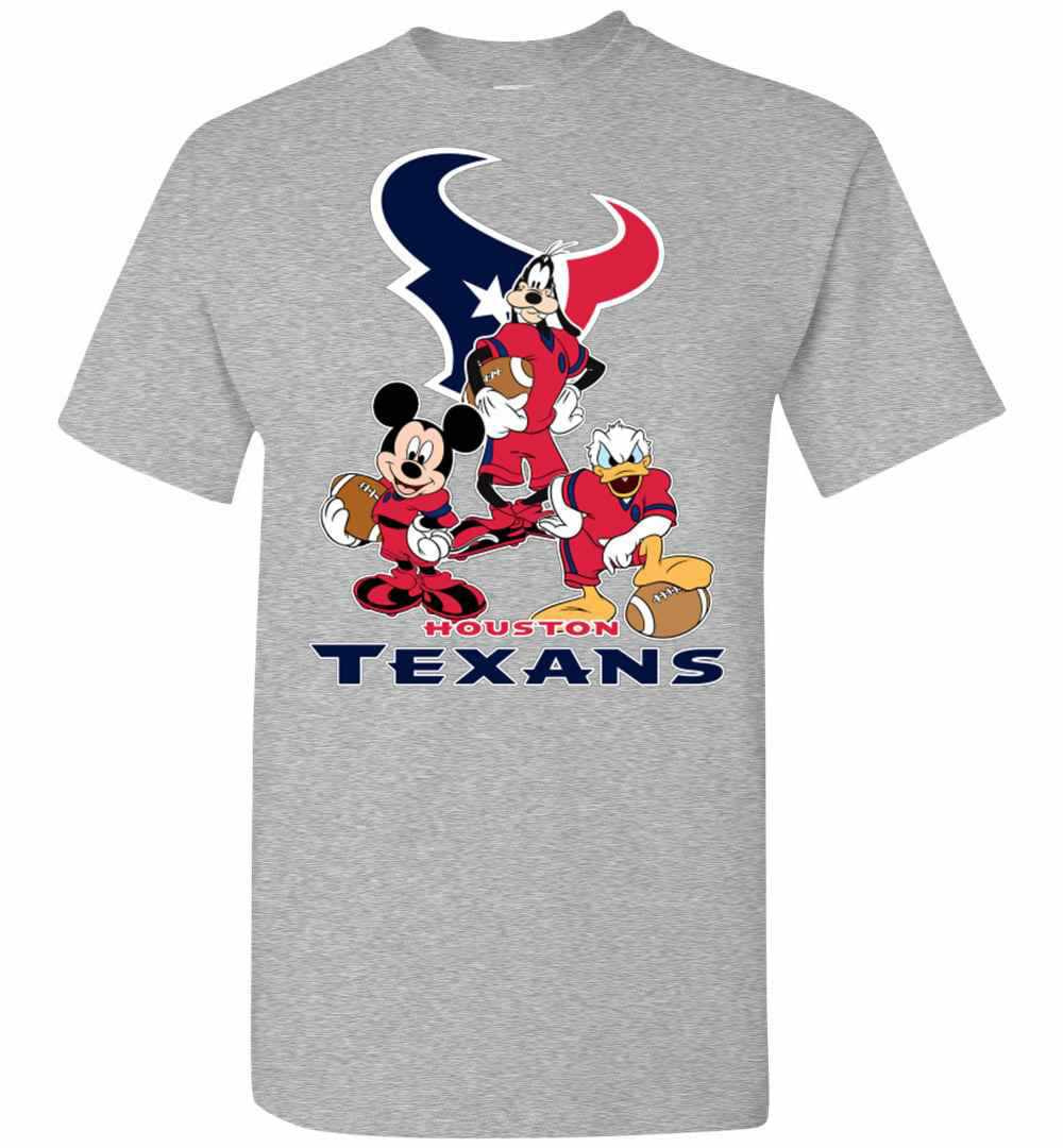 Inktee Store - Mickey Donald Goofy The Three Houston Texans Football Men'S T-Shirt Image
