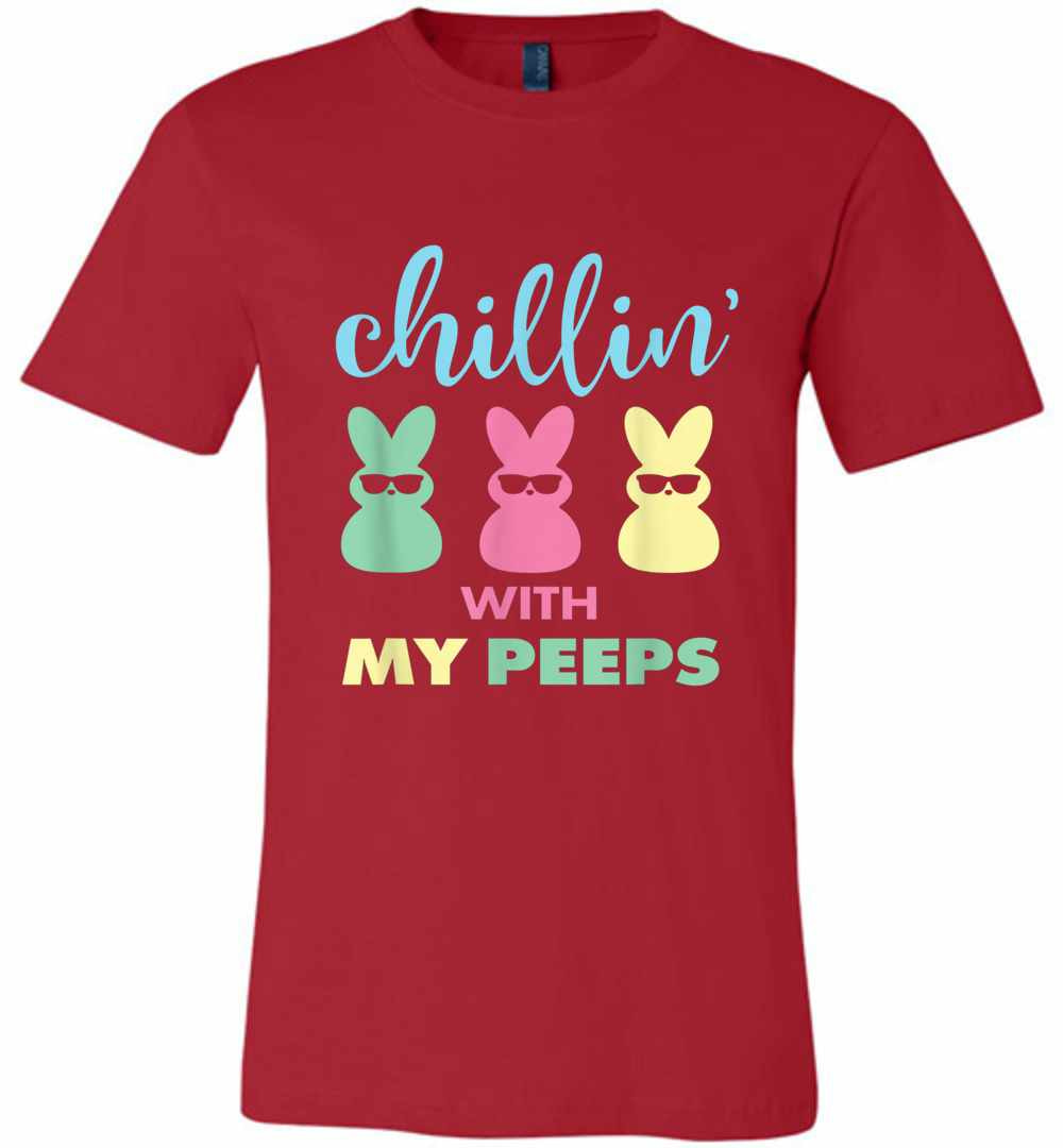 Inktee Store - Cute Chillin With My Peeps Happy Easter Premium T-Shirt Image