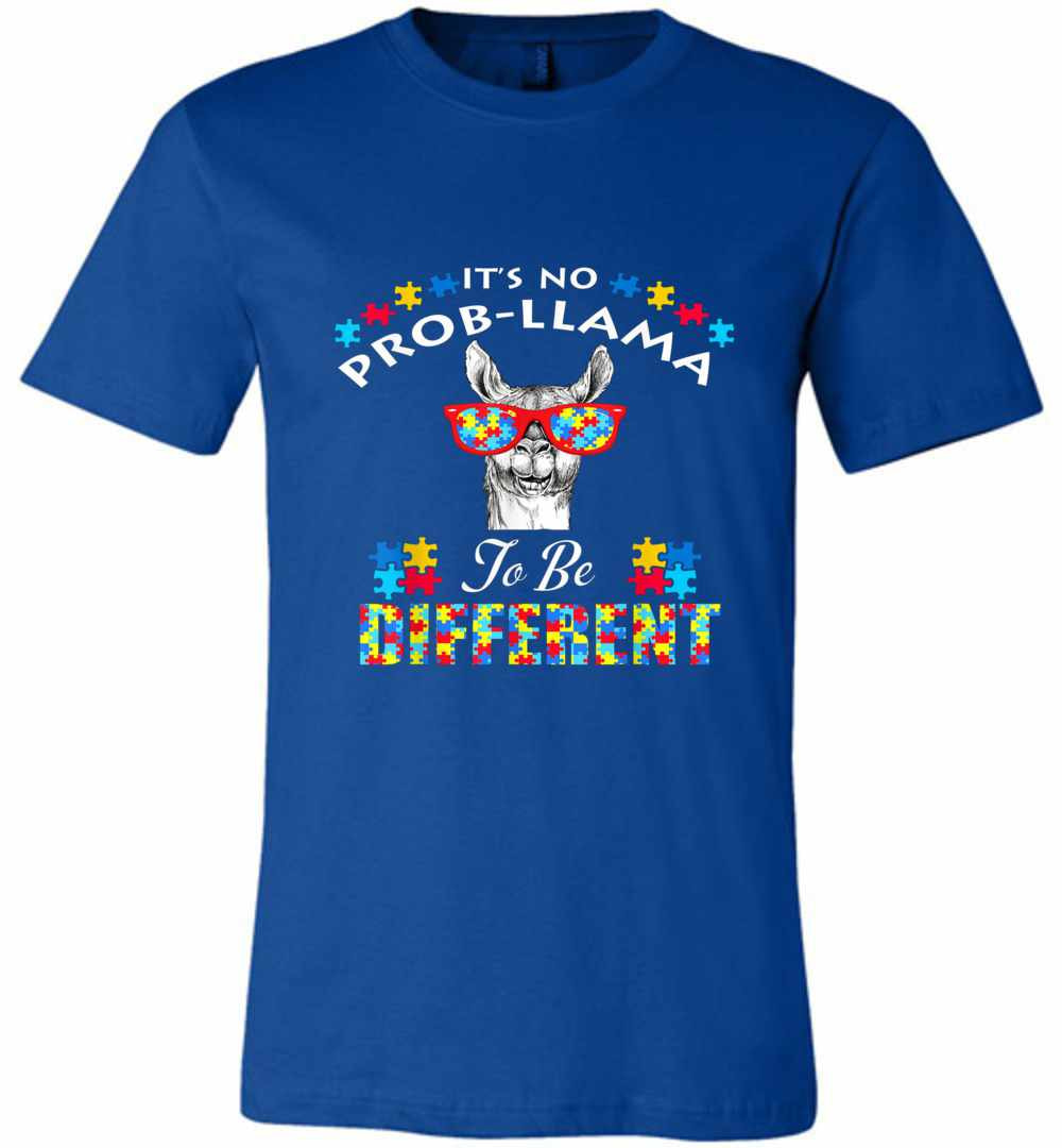 Inktee Store - Llama Autism Awareness To Be Different Premium T-Shirt Image