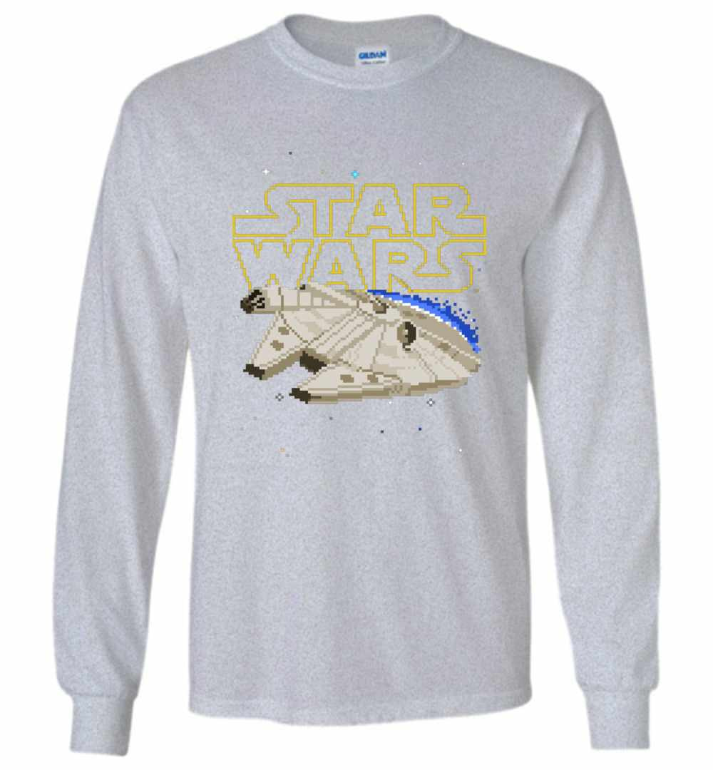 Inktee Store - Star Wars Millenium Falcon Squared Long Sleeve T-Shirt Image