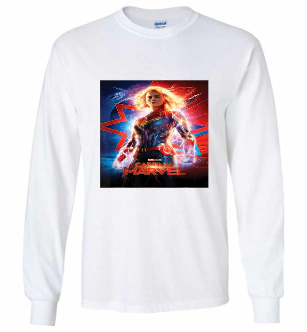 Inktee Store - Captain Marvel Movie Poster Suited Up Long Sleeve T-Shirt Image