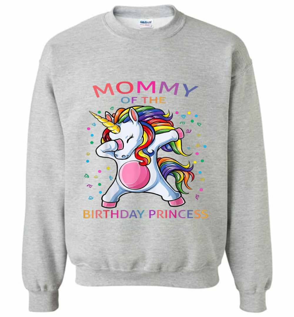 Inktee Store - Mommy Of The Birthday Princess Unicorn Girl Outfit Sweatshirt Image
