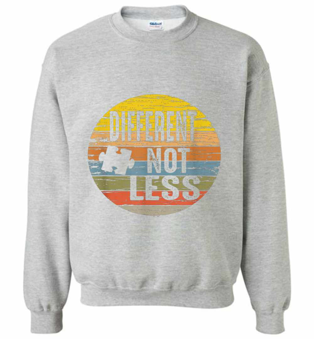 Inktee Store - Retro Distressed Autism Awareness Different Not Less Sweatshirt Image