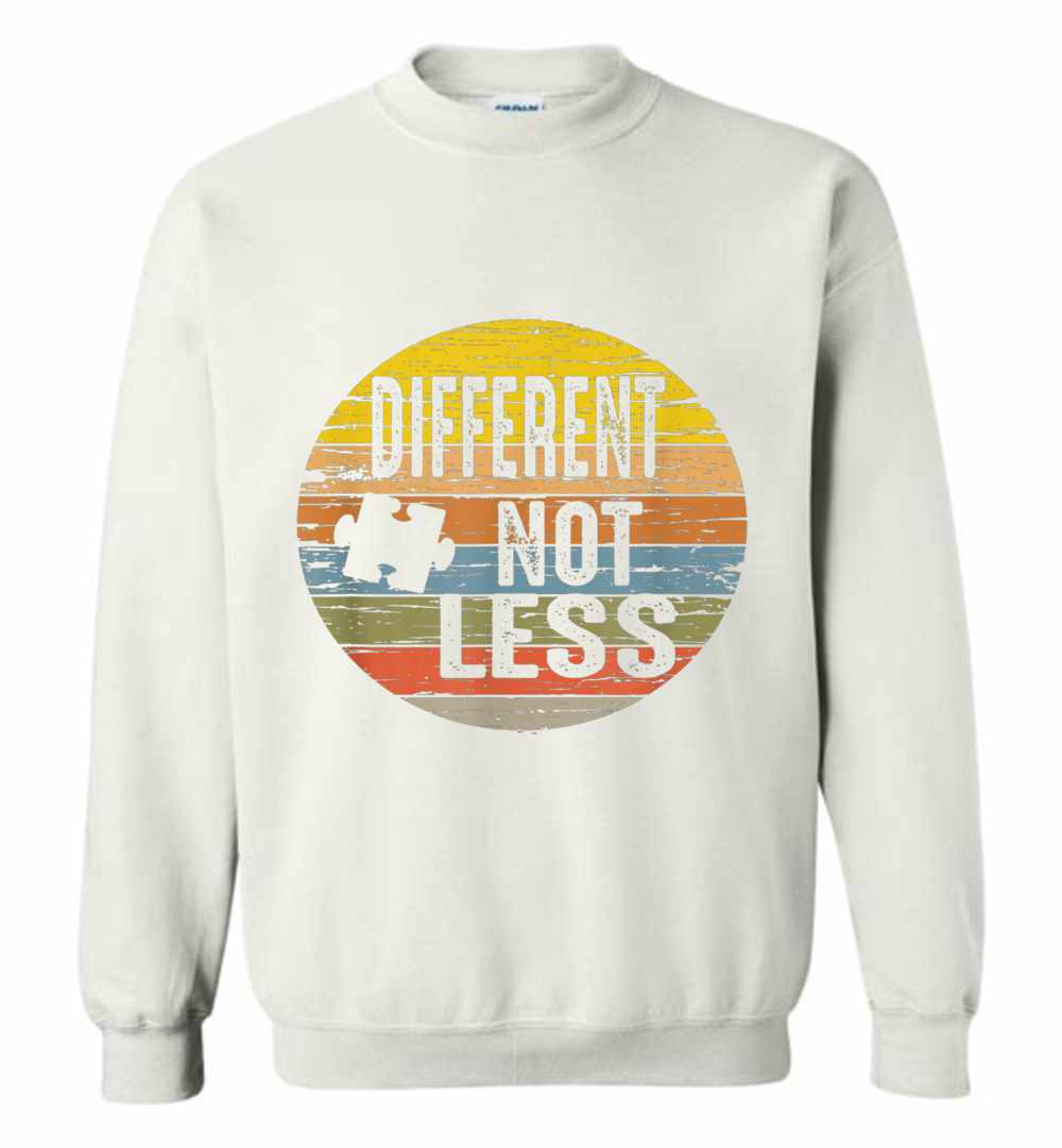 Inktee Store - Retro Distressed Autism Awareness Different Not Less Sweatshirt Image