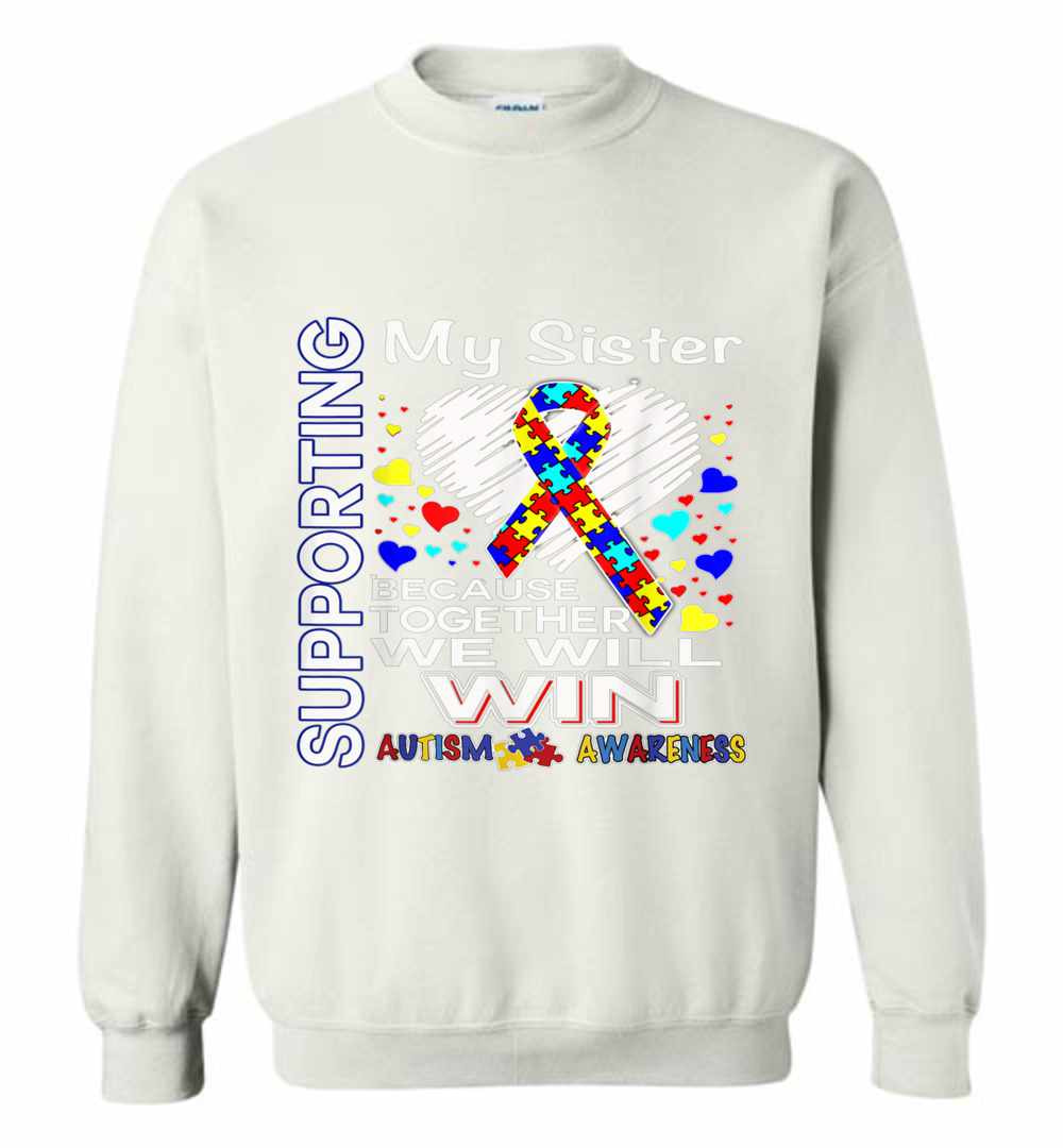 Inktee Store - Supporting My Sister - Autism Awareness Sweatshirt Image