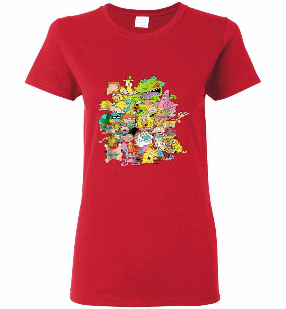 Inktee Store - Nickelodeon Complete Nick 90S Throwback Character Women'S T-Shirt Image