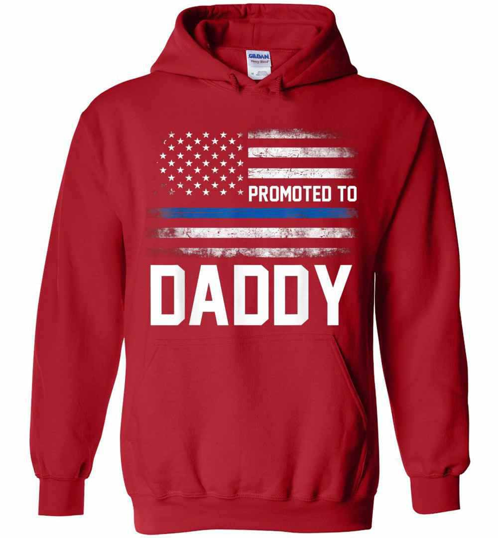 Inktee Store - Funny Promoted To Daddy American Flag Fathers Day Hoodies Image
