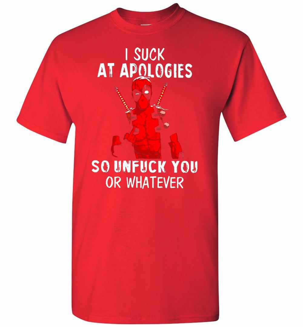 Inktee Store - Deadpool I Suck At Apologies Men'S T-Shirt Image