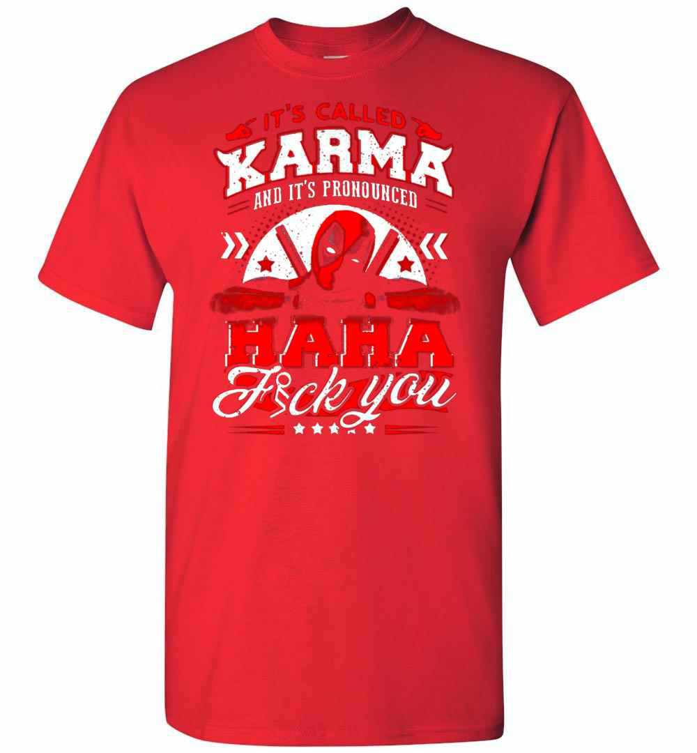 Inktee Store - Deadpool Is Watching Your Karma Men'S T-Shirt Image