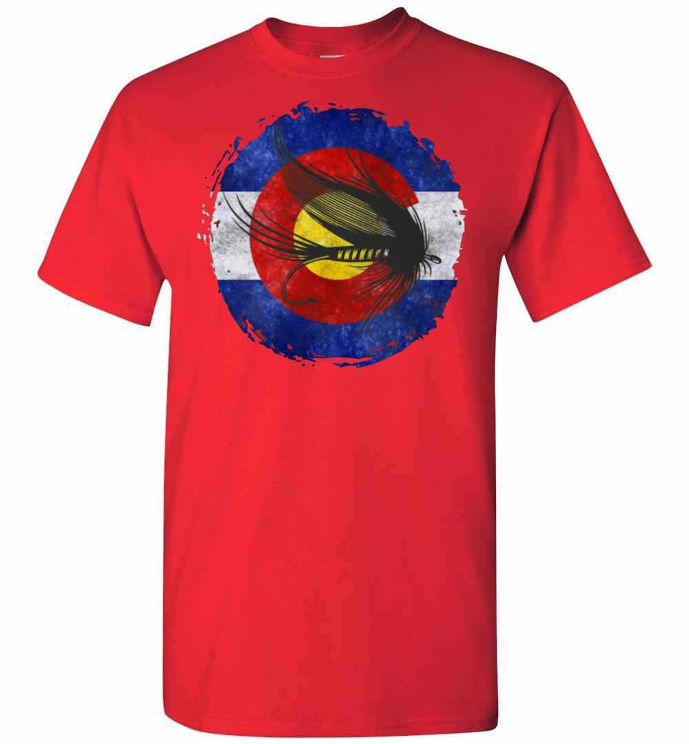 Inktee Store - Colorado Flag With Fly Fishing Design For Men Woman Men'S T-Shirt Image