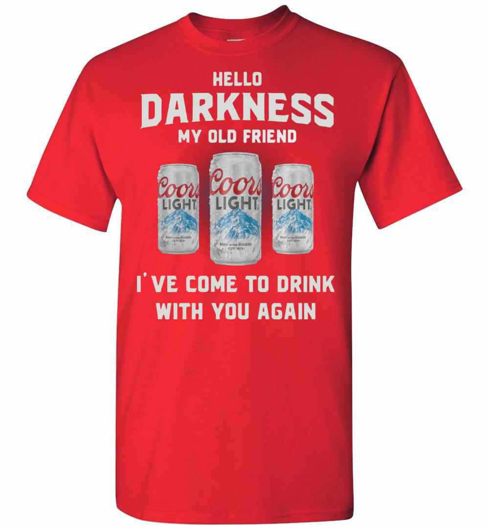 Inktee Store - Coors Light Hello Darkness My Old Friend I'Ve Come To Men'S T-Shirt Image