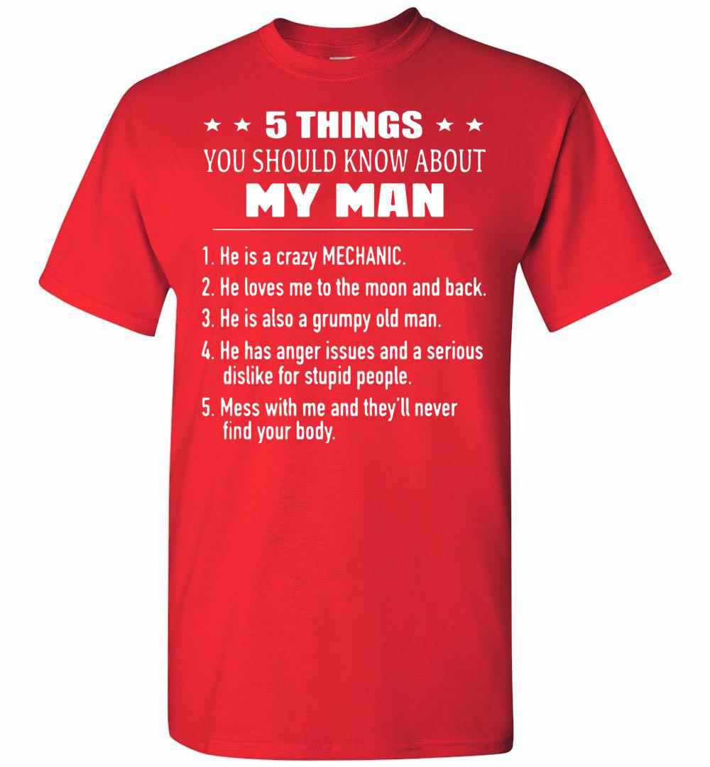 Inktee Store - 5 Things You Should Know About My Man He Is A Crazy Men'S T-Shirt Image