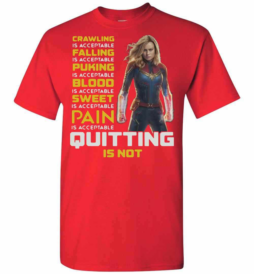 Inktee Store - Carol Danvers Crawling Is Acceptable Falling Is Puking Men'S T-Shirt Image