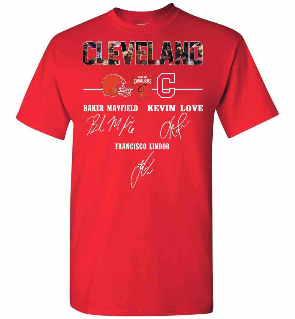 Inktee Store - Cleveland Cavaliers Baker Mayfield Kevin Love Signature Men'S T-Shirt Image