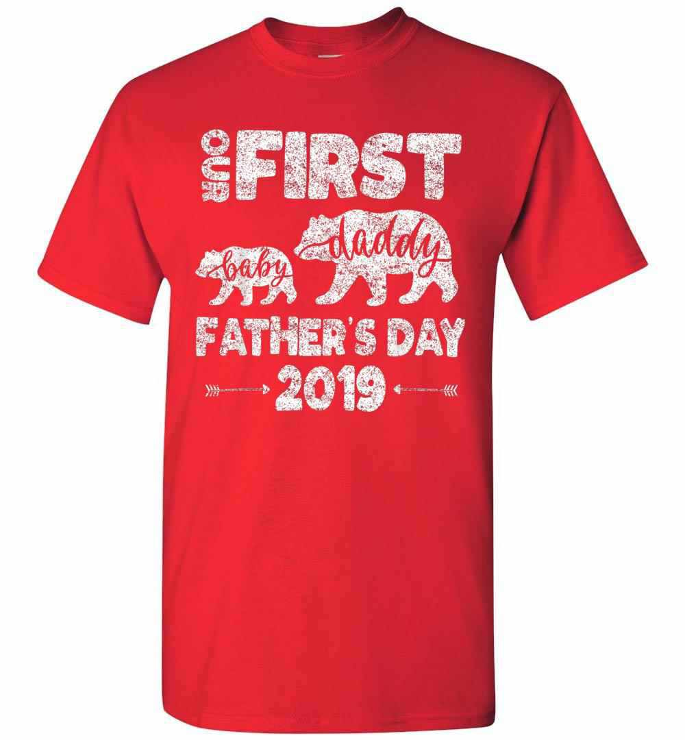 Inktee Store - Funny First Fathers Day Dad And Baby Bear 2019 Men'S T-Shirt Image