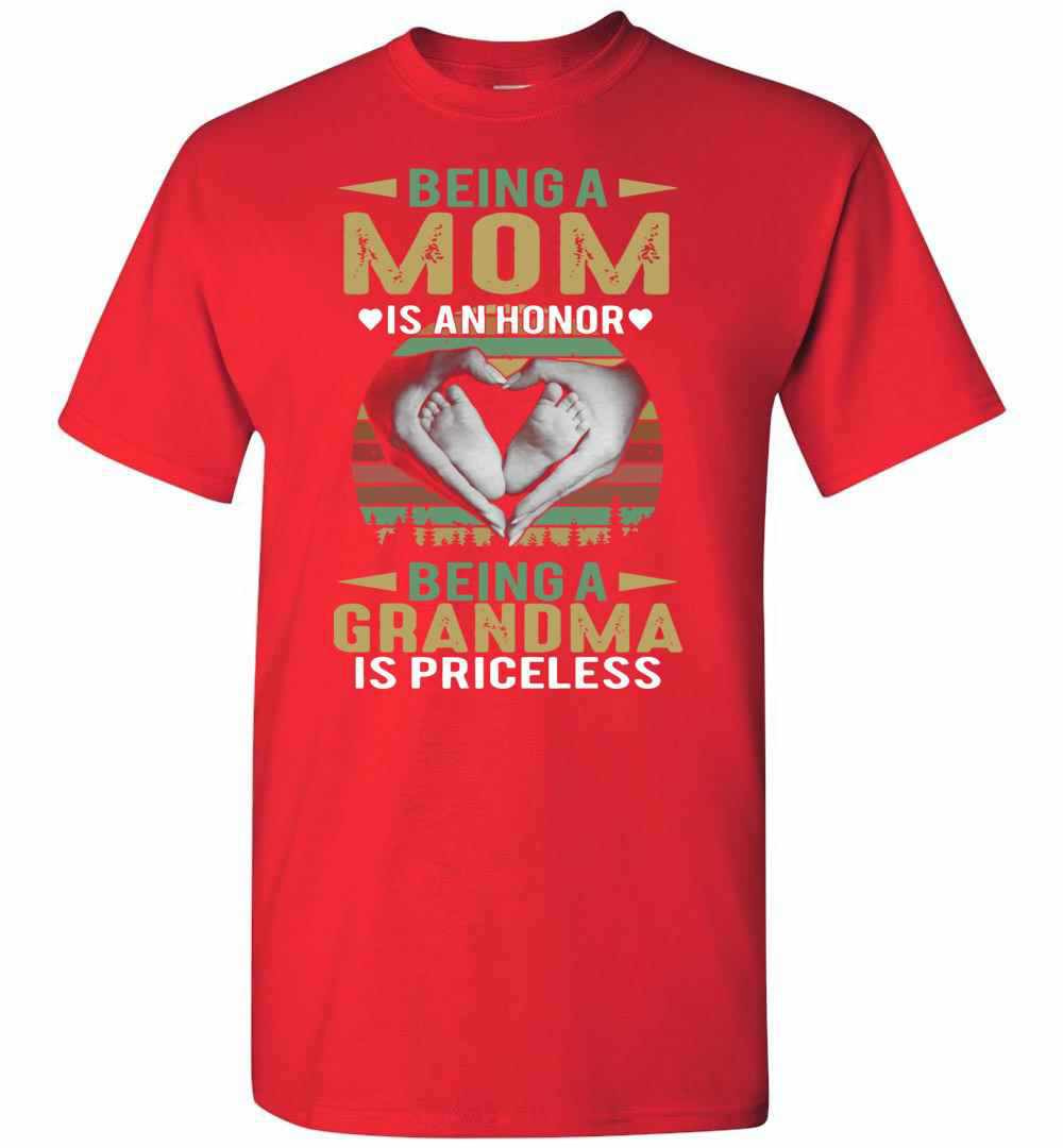Inktee Store - Being A Mom Is An Honor Being A Grandma Is Priceless Men'S T-Shirt Image