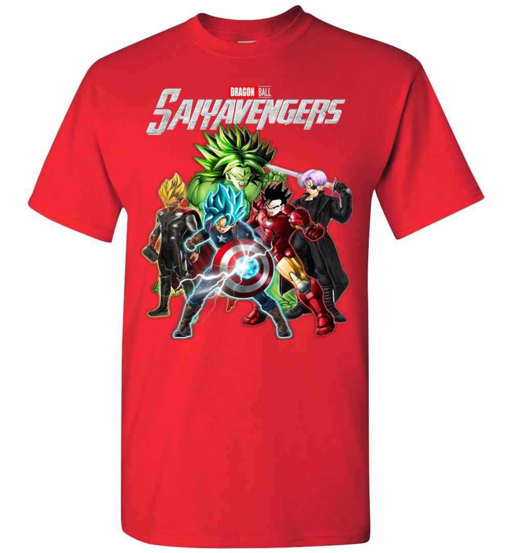 Inktee Store - Dragon Ball Saiyavengers Marvel Avengers Endgame Men'S T-Shirt Image