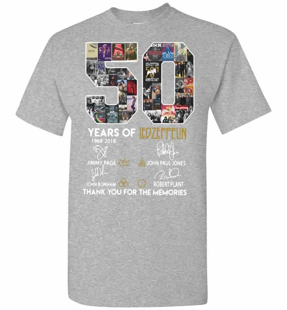 Inktee Store - 50 Years Of Led Zeppelin 1968-2018 Signature Men'S T-Shirt Image