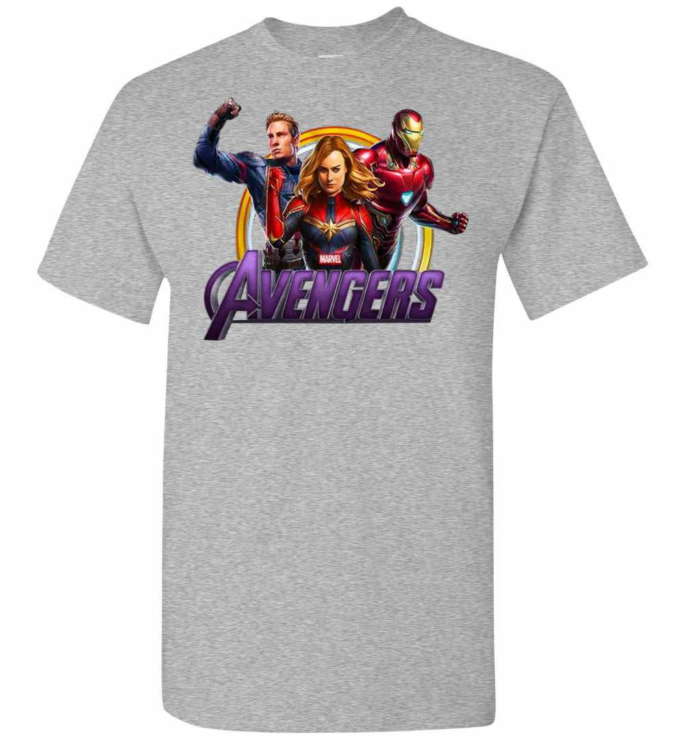 Inktee Store - Avenger Endgame Captain Marvel, Iron Man And Captain Men Men'S T-Shirt Image