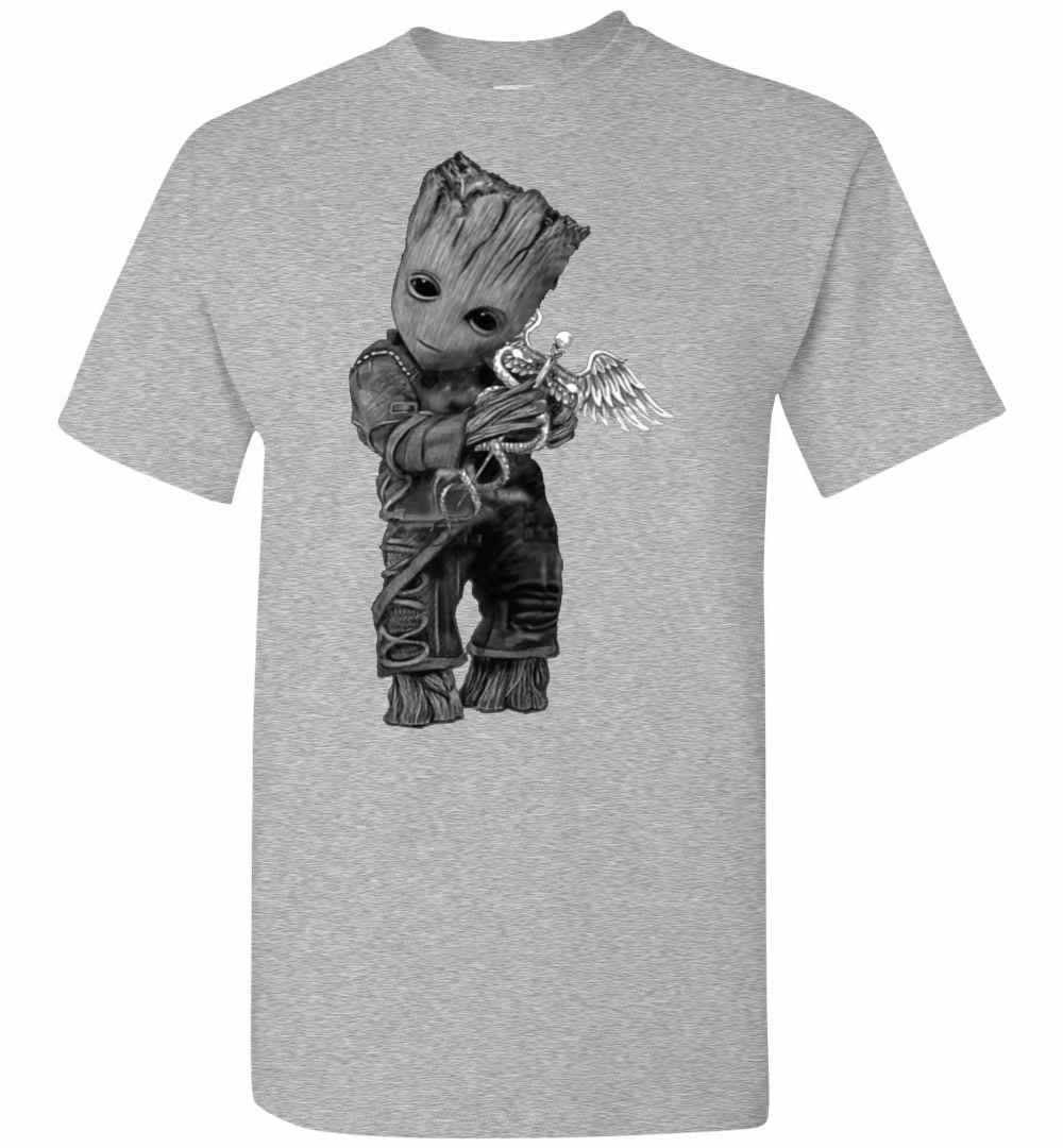 Inktee Store - Baby Groot Hugs Nurse Men'S T-Shirt Image