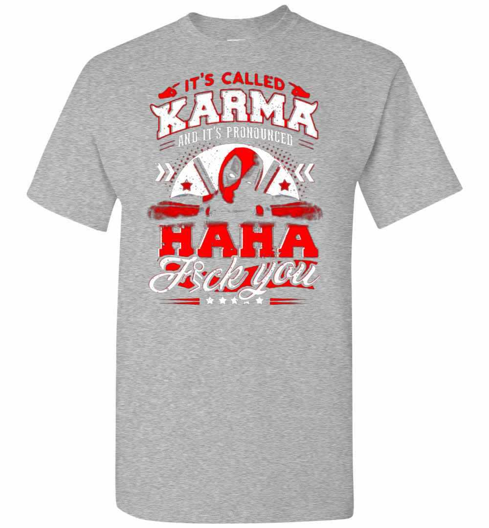 Inktee Store - Deadpool Is Watching Your Karma Men'S T-Shirt Image