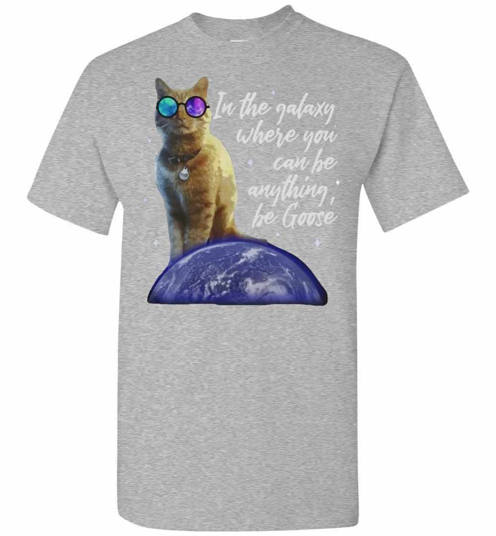 Inktee Store - Cat In The Galaxy Where You Can Be Anything Be Goose Men'S T-Shirt Image