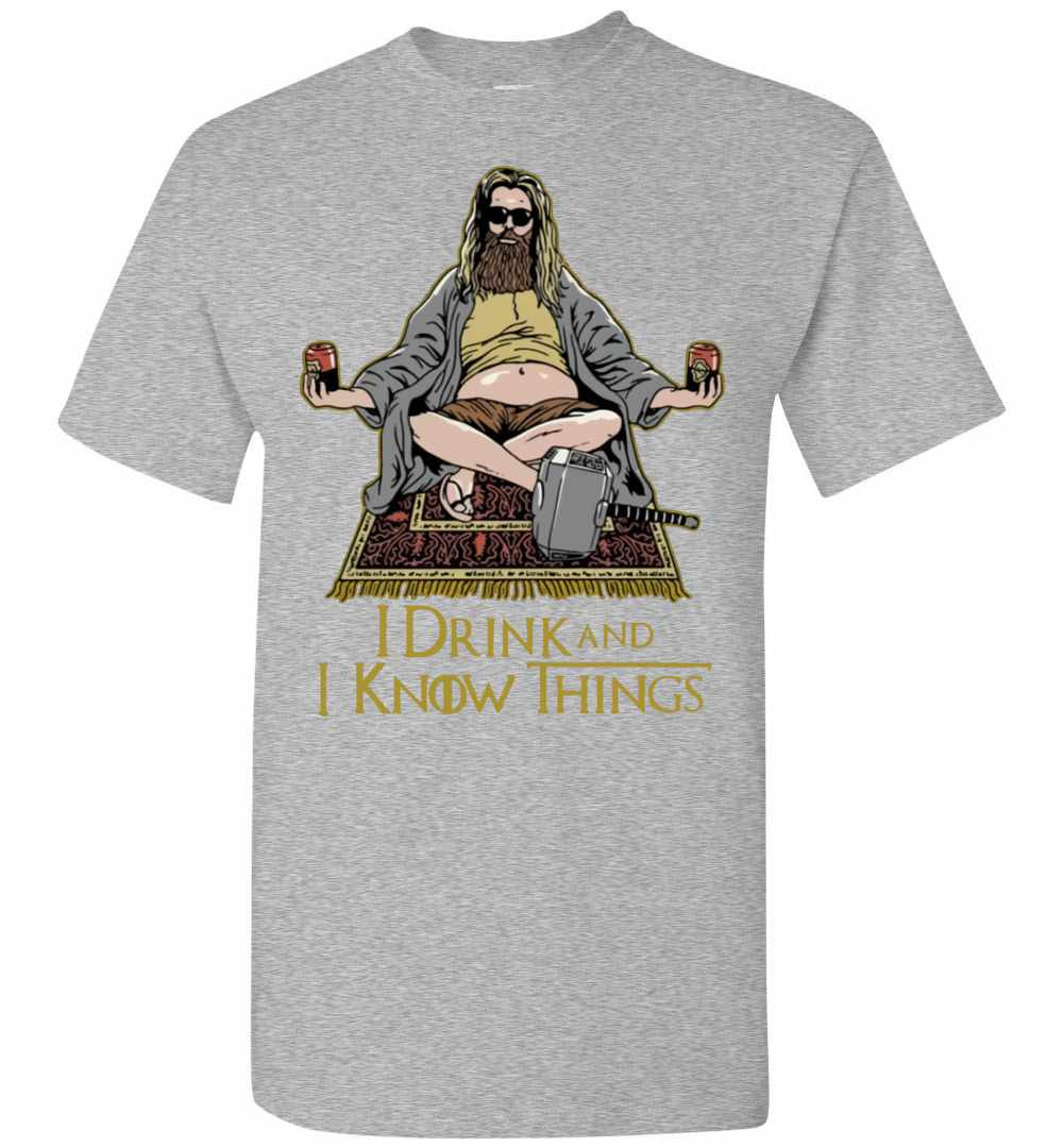 Inktee Store - Fat Thor That'S What I Do I Drink And I Know Things Men'S T-Shirt Image