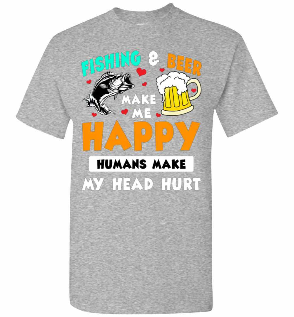 Inktee Store - Fishing Beer Make Me Happy Humans Men'S T-Shirt Image
