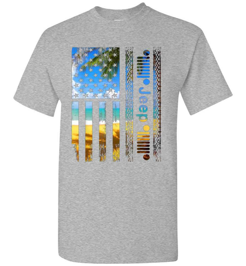 Inktee Store - Jeep American Flag Summer Beach Men'S T-Shirt Image