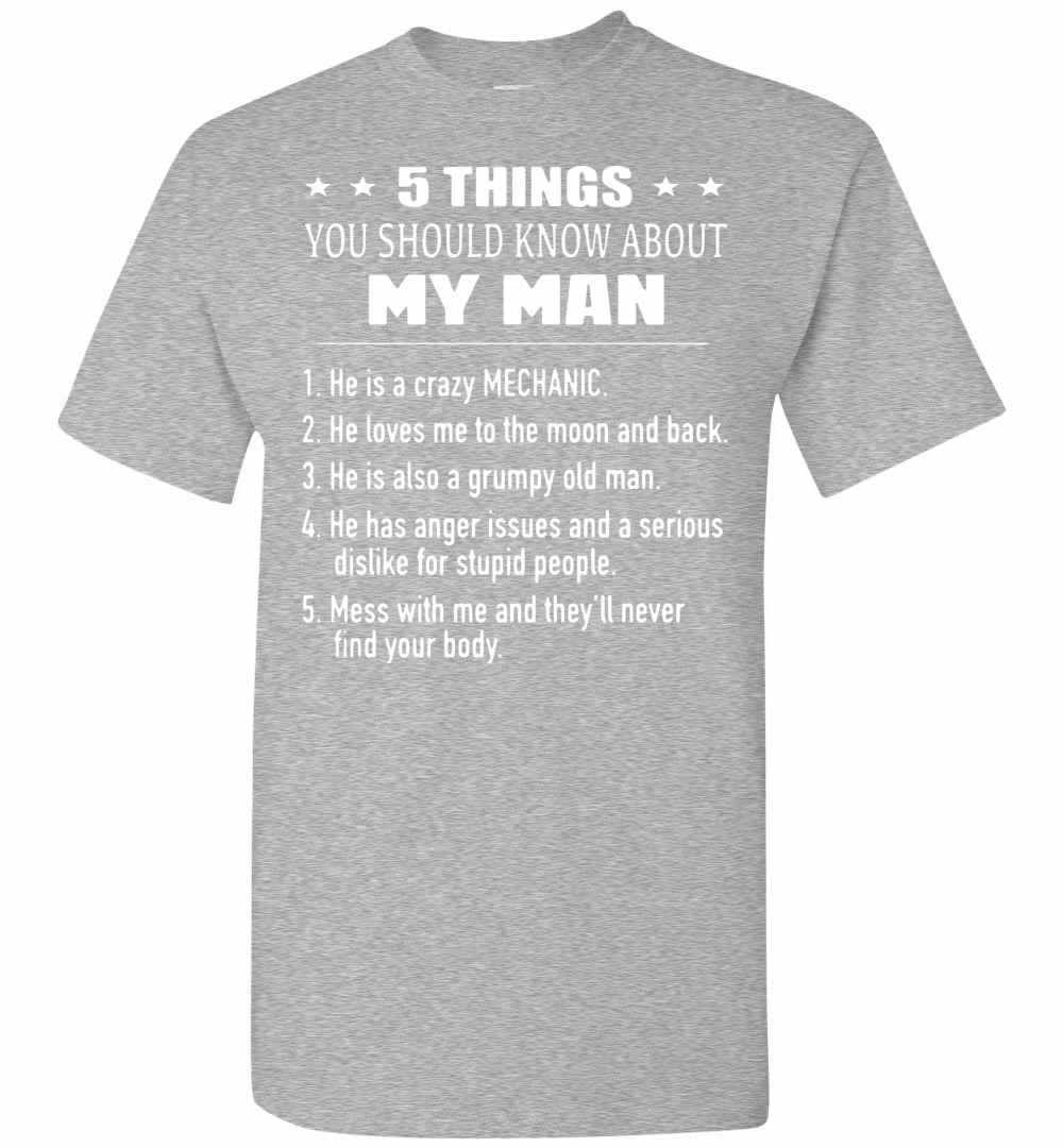 Inktee Store - 5 Things You Should Know About My Man He Is A Crazy Men'S T-Shirt Image