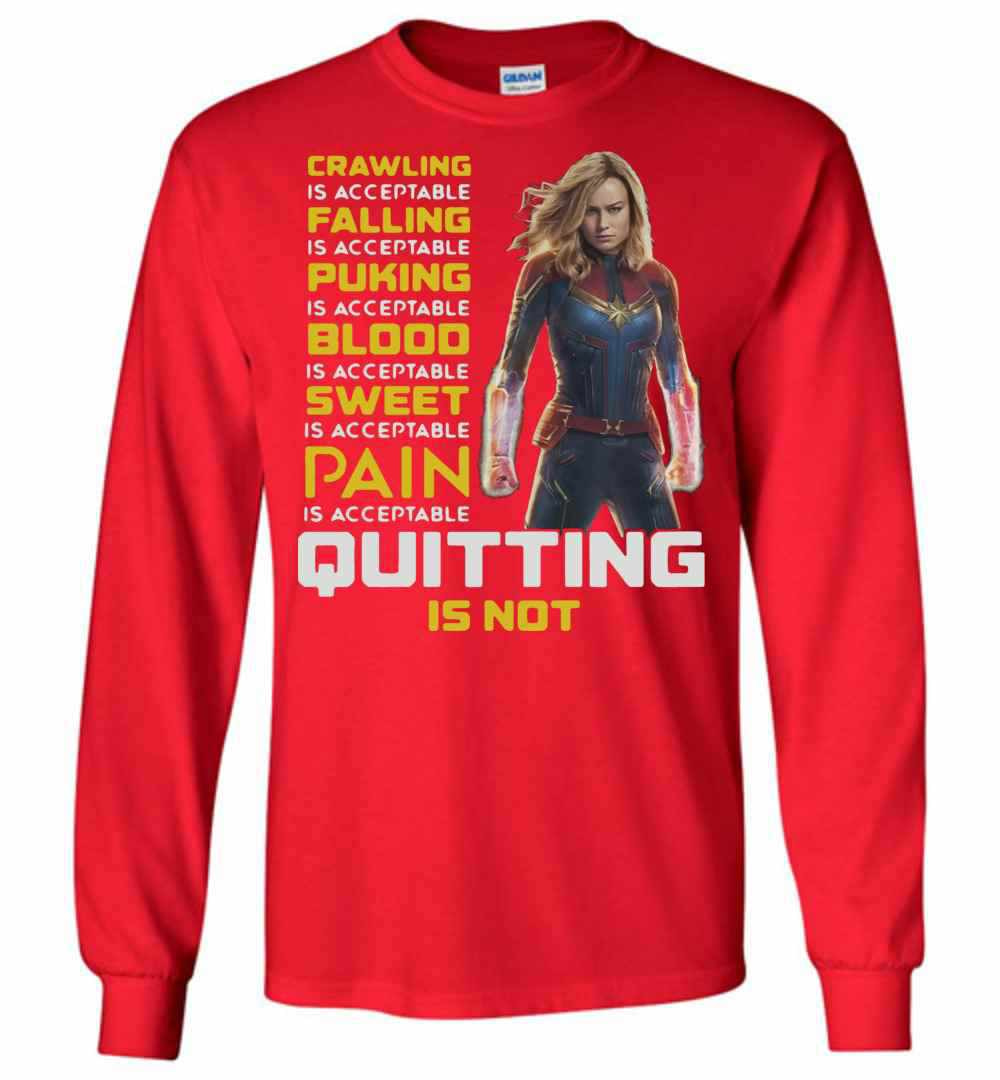 Inktee Store - Carol Danvers Crawling Is Acceptable Falling Is Long Sleeve T-Shirt Image