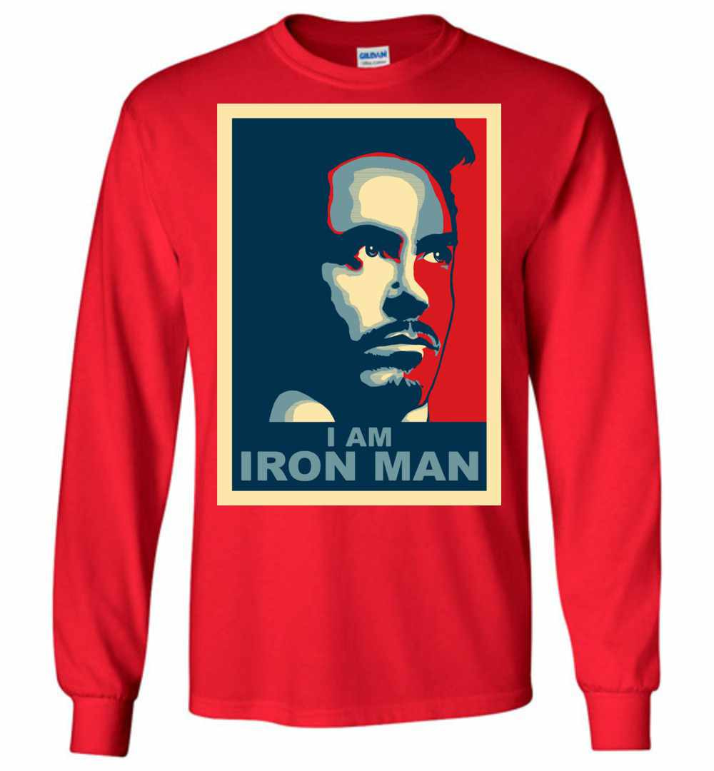 Inktee Store - Tony Stark I Am Iron Man Long Sleeve T-Shirt Image